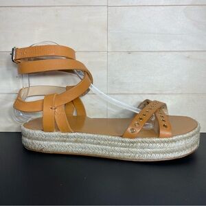 Isabel Marant Melyz Platform Sandals Tan Leather Women's Size 10 Shoes EU40